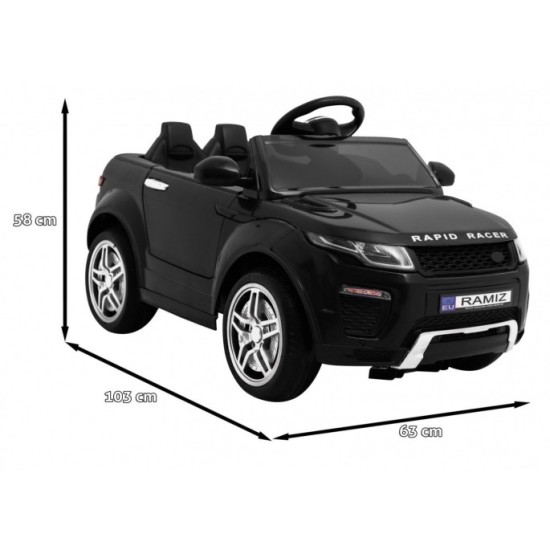 JOKO Elektrické autíčko Rapid Racer, penové kolesá, USB, odpružené, čierne