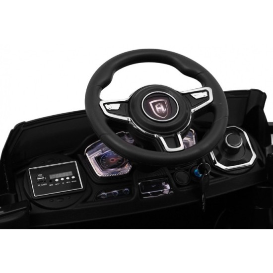 JOKO Elektrické autíčko Rapid Racer, penové kolesá, USB, odpružené, čierne