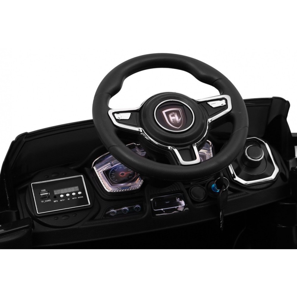 JOKO Elektrické autíčko Rapid Racer, penové kolesá, USB, odpružené, čierne