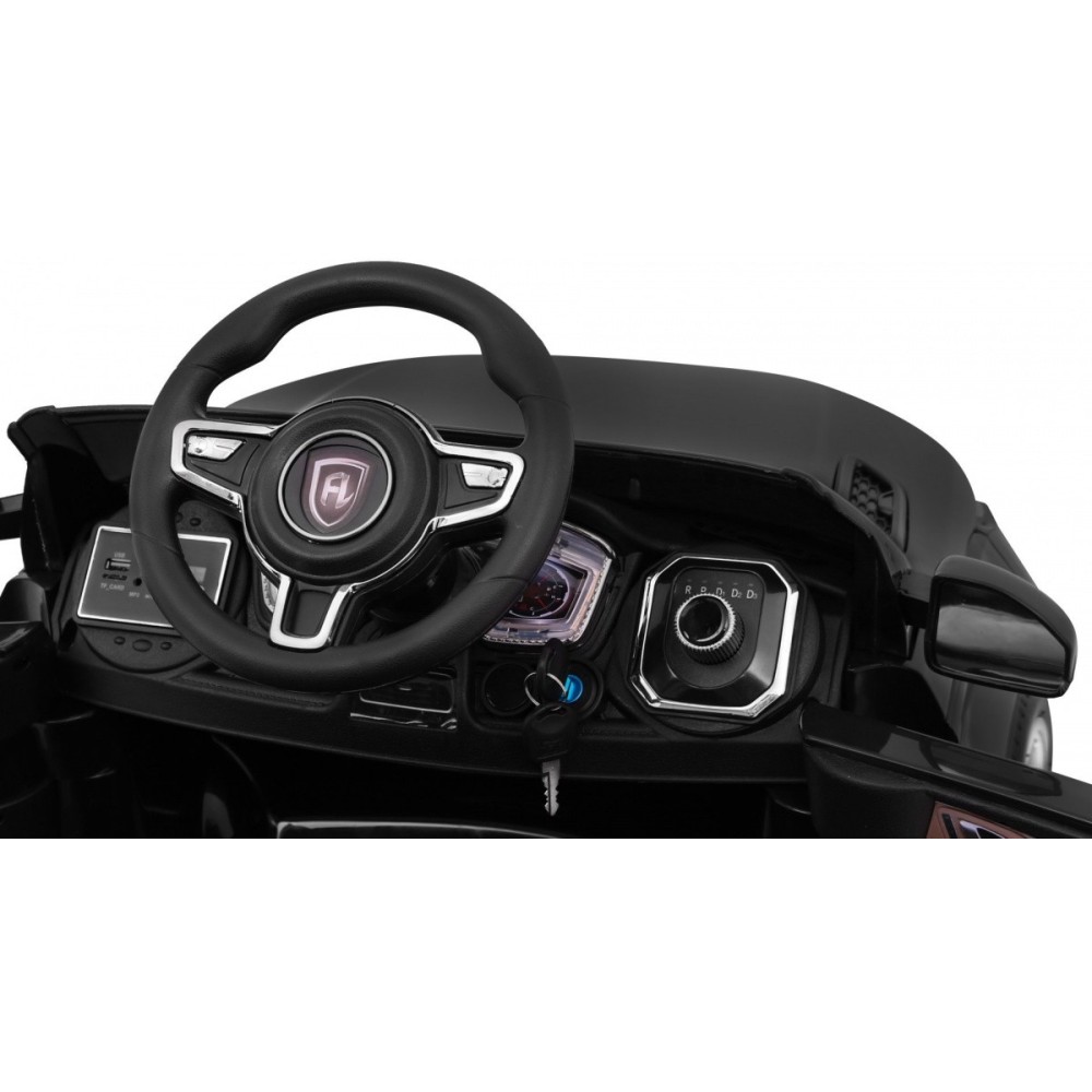 JOKO Elektrické autíčko Rapid Racer, penové kolesá, USB, odpružené, čierne