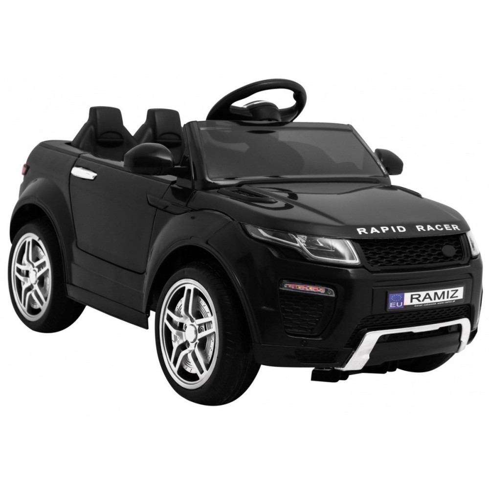 JOKO Elektrické autíčko Rapid Racer, penové kolesá, USB, odpružené, čierne