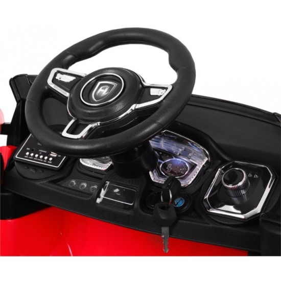 JOKO Elektrické autíčko Rapid Racer, penové kolesá, USB, odpružené, červené