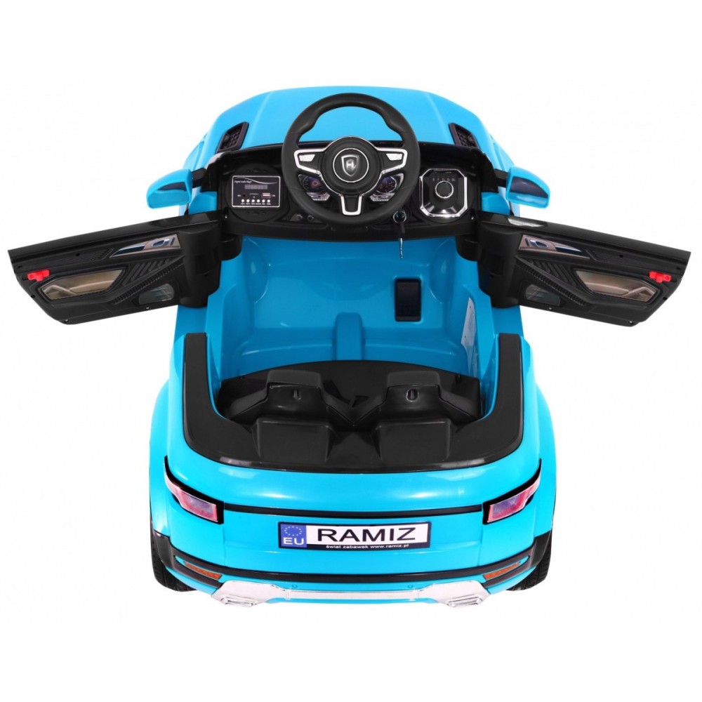 JOKO Elektrické autíčko Rapid Racer, penové kolesá, USB, odpružené, modré