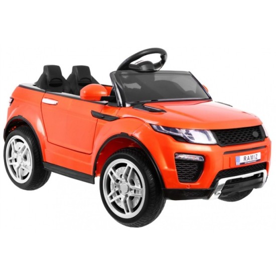 JOKO Elektrické autíčko Rapid Racer, penové kolesá, USB, odpružené, oranžové