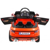 JOKO Elektrické autíčko Rapid Racer, penové kolesá, USB, odpružené, oranžové
