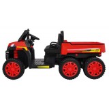 JOKO Elektrické autíčko 4x4 Farmer s Vyklápacou vlečkou, DVOJMIESTNE kožené sedadlo, penové kolesá, 6 kolesové, nosnosť 60kg, če