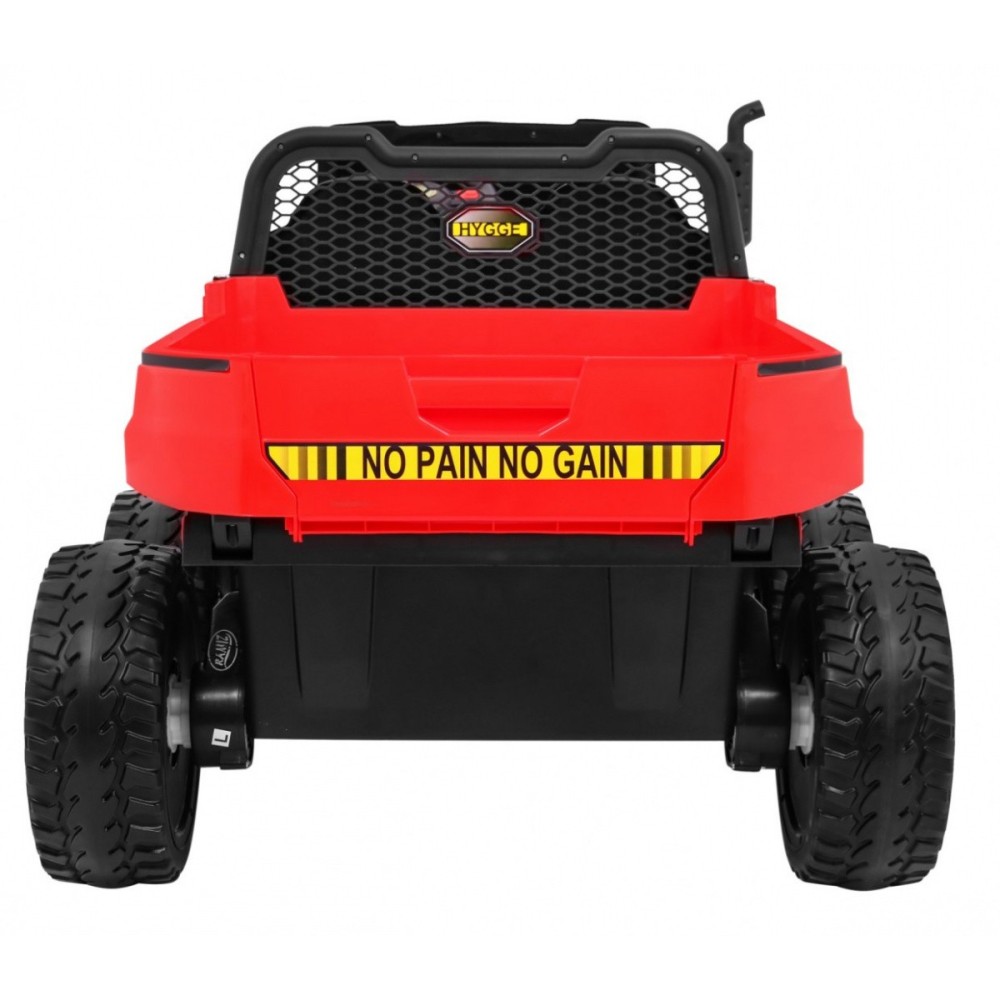 JOKO Elektrické autíčko 4x4 Farmer s Vyklápacou vlečkou, DVOJMIESTNE kožené sedadlo, penové kolesá, 6 kolesové, nosnosť 60kg, če