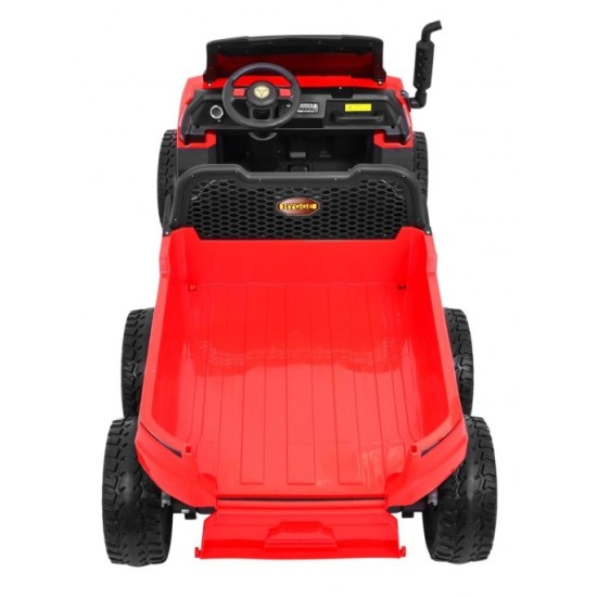 JOKO Elektrické autíčko 4x4 Farmer s Vyklápacou vlečkou, DVOJMIESTNE kožené sedadlo, penové kolesá, 6 kolesové, nosnosť 60kg, če
