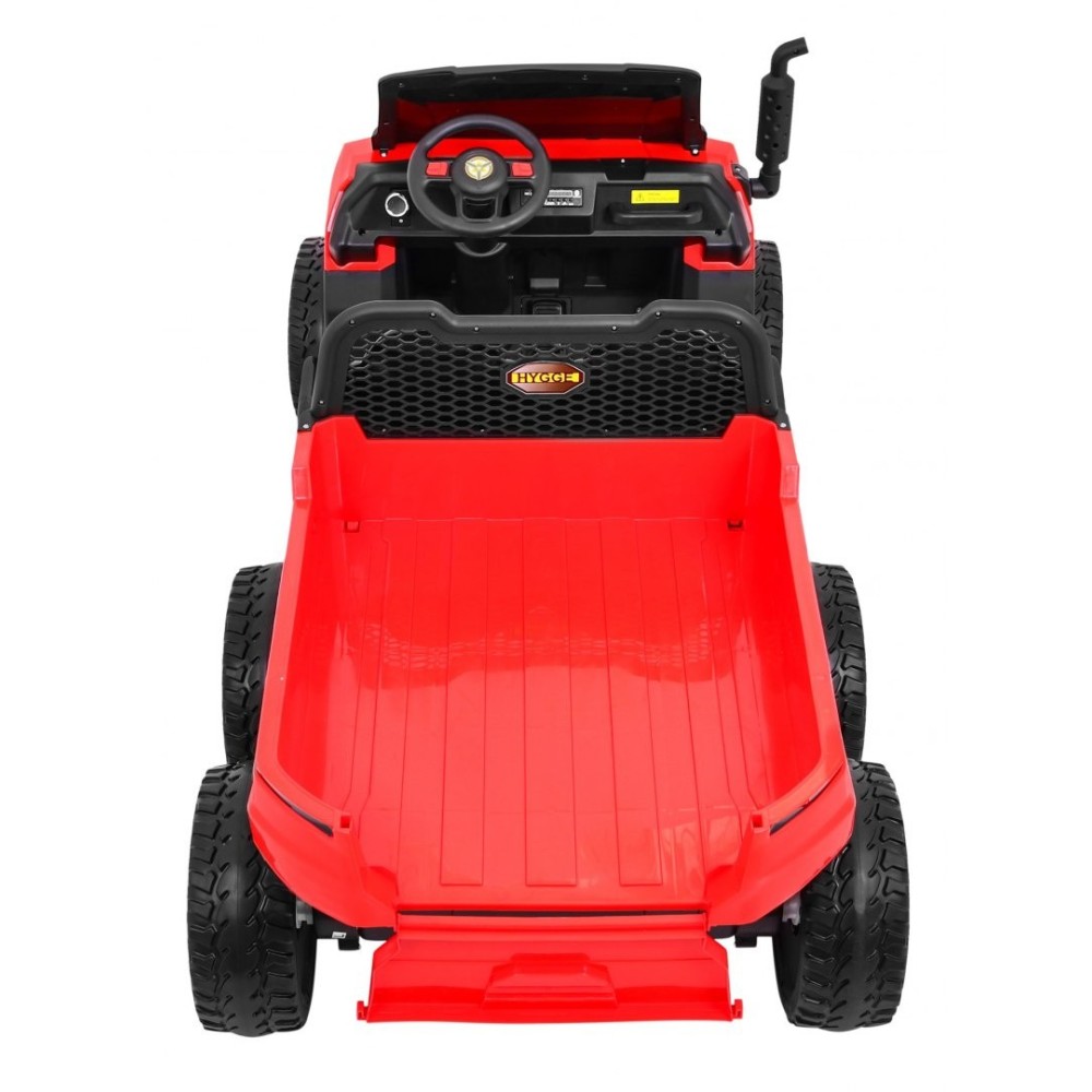 JOKO Elektrické autíčko 4x4 Farmer s Vyklápacou vlečkou, DVOJMIESTNE kožené sedadlo, penové kolesá, 6 kolesové, nosnosť 60kg, če