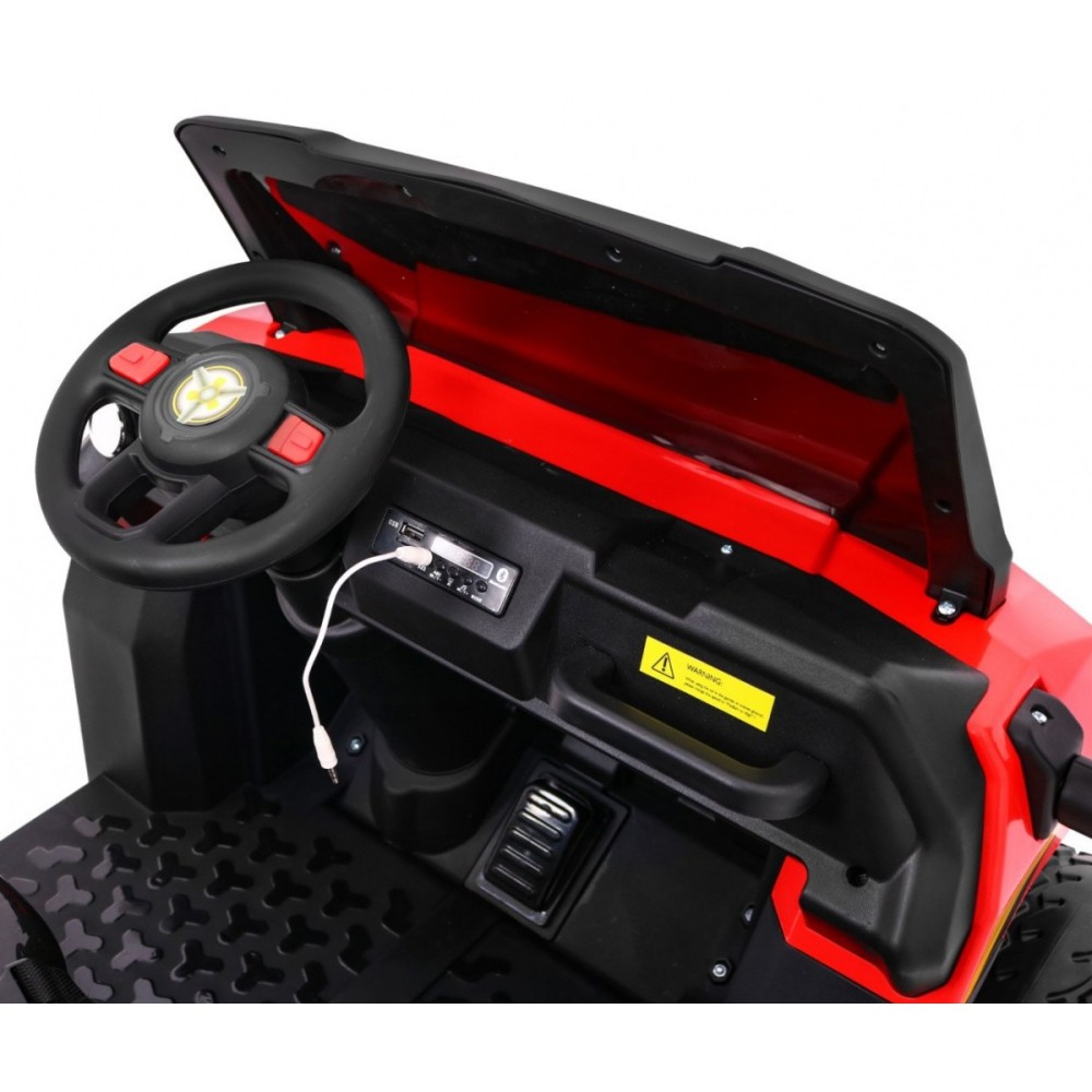 JOKO Elektrické autíčko 4x4 Farmer s Vyklápacou vlečkou, DVOJMIESTNE kožené sedadlo, penové kolesá, 6 kolesové, nosnosť 60kg, če
