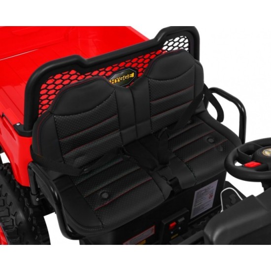 JOKO Elektrické autíčko 4x4 Farmer s Vyklápacou vlečkou, DVOJMIESTNE kožené sedadlo, penové kolesá, 6 kolesové, nosnosť 60kg, če