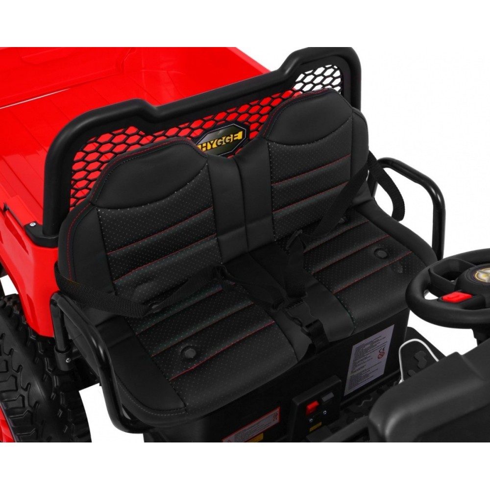 JOKO Elektrické autíčko 4x4 Farmer s Vyklápacou vlečkou, DVOJMIESTNE kožené sedadlo, penové kolesá, 6 kolesové, nosnosť 60kg, če