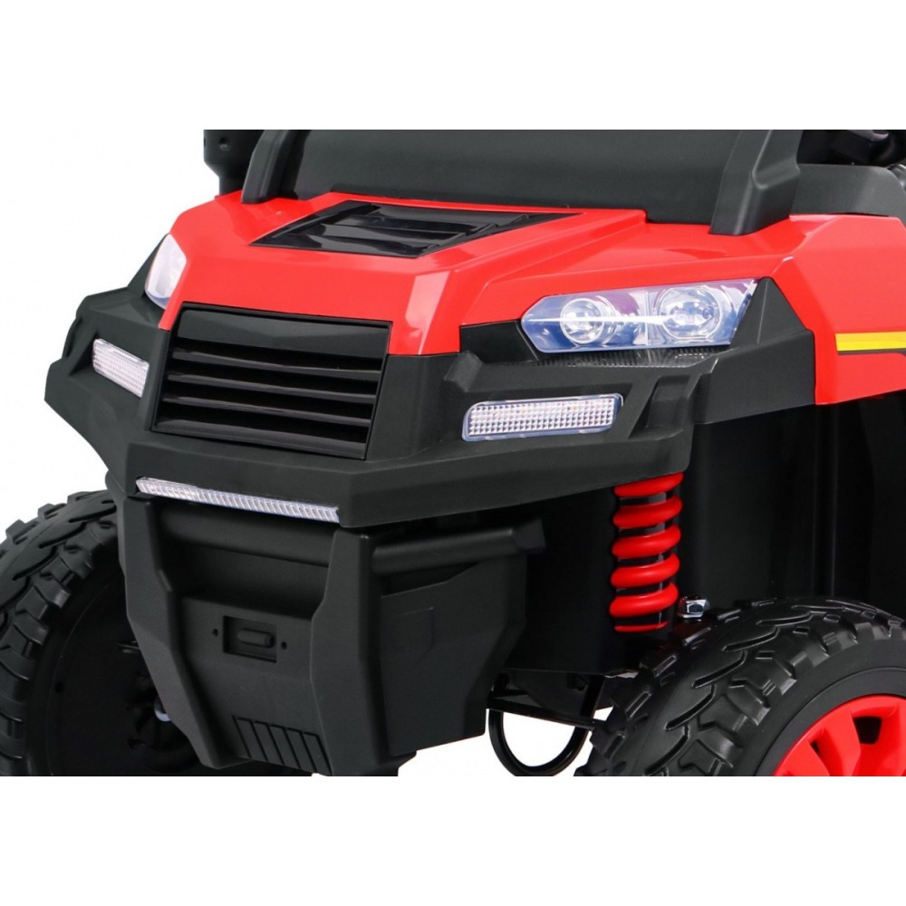 JOKO Elektrické autíčko 4x4 Farmer s Vyklápacou vlečkou, DVOJMIESTNE kožené sedadlo, penové kolesá, 6 kolesové, nosnosť 60kg, če