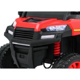 JOKO Elektrické autíčko 4x4 Farmer s Vyklápacou vlečkou, DVOJMIESTNE kožené sedadlo, penové kolesá, 6 kolesové, nosnosť 60kg, če
