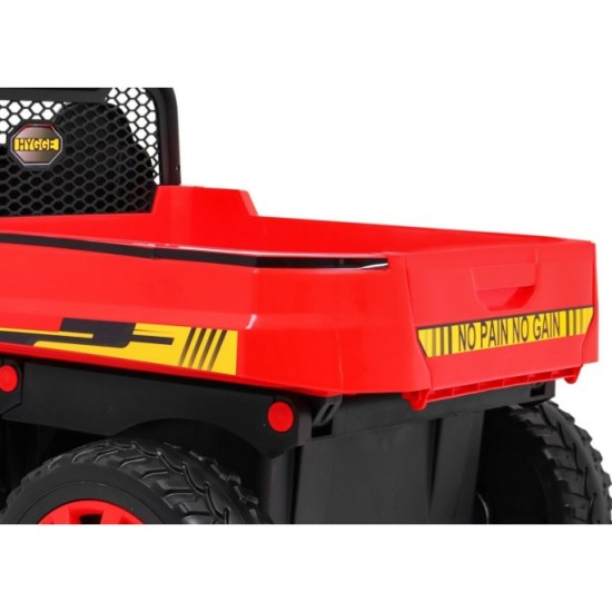 JOKO Elektrické autíčko 4x4 Farmer s Vyklápacou vlečkou, DVOJMIESTNE kožené sedadlo, penové kolesá, 6 kolesové, nosnosť 60kg, če