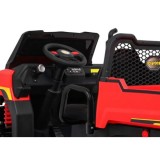 JOKO Elektrické autíčko 4x4 Farmer s Vyklápacou vlečkou, DVOJMIESTNE kožené sedadlo, penové kolesá, 6 kolesové, nosnosť 60kg, če