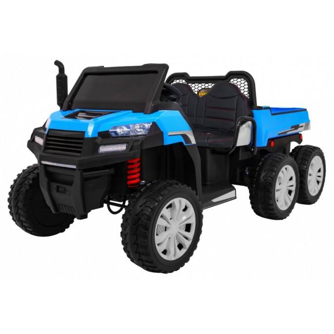 JOKO Elektrické autíčko 4x4 Farmer Truck s Vyklápacou vlečkou, DVOJMIESTNE kožené sedadlo, penové kolesá, 6 kolesové, nosnosť 60