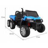 JOKO Elektrické autíčko 4x4 Farmer Truck s Vyklápacou vlečkou, DVOJMIESTNE kožené sedadlo, penové kolesá, 6 kolesové, nosnosť 60