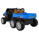 JOKO Elektrické autíčko 4x4 Farmer Truck s Vyklápacou vlečkou, DVOJMIESTNE kožené sedadlo, penové kolesá, 6 kolesové, nosnosť 60