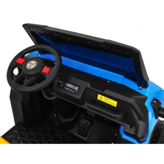 JOKO Elektrické autíčko 4x4 Farmer Truck s Vyklápacou vlečkou, DVOJMIESTNE kožené sedadlo, penové kolesá, 6 kolesové, nosnosť 60