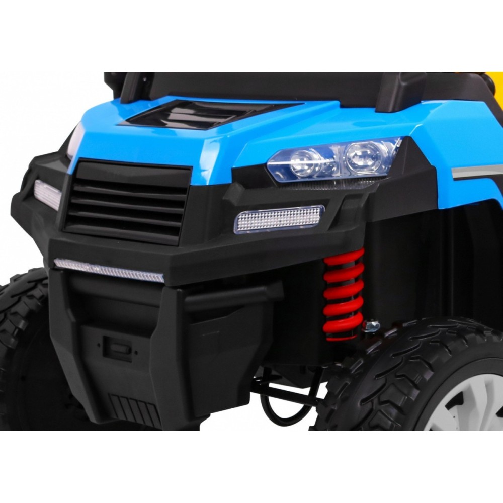 JOKO Elektrické autíčko 4x4 Farmer Truck s Vyklápacou vlečkou, DVOJMIESTNE kožené sedadlo, penové kolesá, 6 kolesové, nosnosť 60
