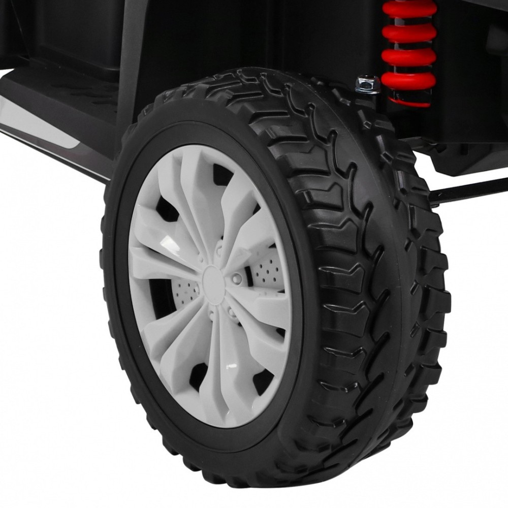 JOKO Elektrické autíčko 4x4 Farmer Truck s Vyklápacou vlečkou, DVOJMIESTNE kožené sedadlo, penové kolesá, 6 kolesové, nosnosť 60
