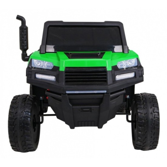 JOKO Elektrické autíčko 4x4 Farmer Truck s Vyklápacou vlečkou, DVOJMIESTNE kožené sedadlo, penové kolesá, 6 kolesové, nosnosť 60