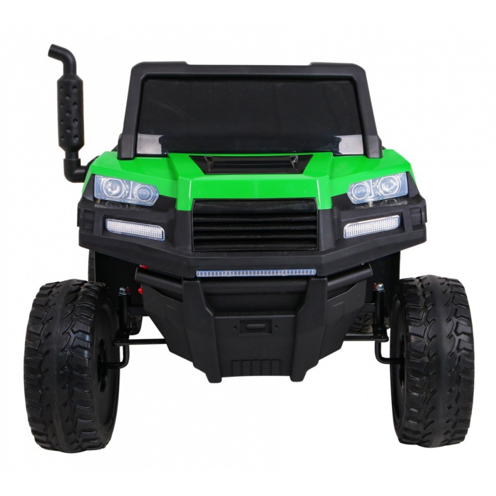JOKO Elektrické autíčko 4x4 Farmer Truck s Vyklápacou vlečkou, DVOJMIESTNE kožené sedadlo, penové kolesá, 6 kolesové, nosnosť 60