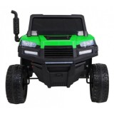 JOKO Elektrické autíčko 4x4 Farmer Truck s Vyklápacou vlečkou, DVOJMIESTNE kožené sedadlo, penové kolesá, 6 kolesové, nosnosť 60