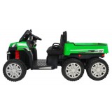 JOKO Elektrické autíčko 4x4 Farmer Truck s Vyklápacou vlečkou, DVOJMIESTNE kožené sedadlo, penové kolesá, 6 kolesové, nosnosť 60