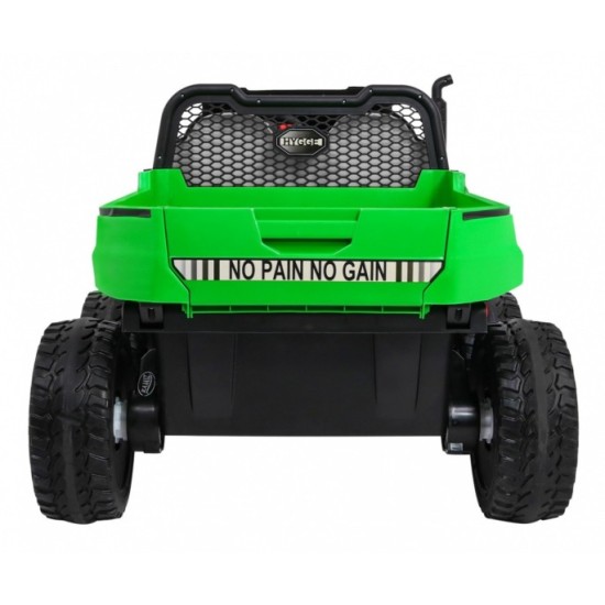 JOKO Elektrické autíčko 4x4 Farmer Truck s Vyklápacou vlečkou, DVOJMIESTNE kožené sedadlo, penové kolesá, 6 kolesové, nosnosť 60