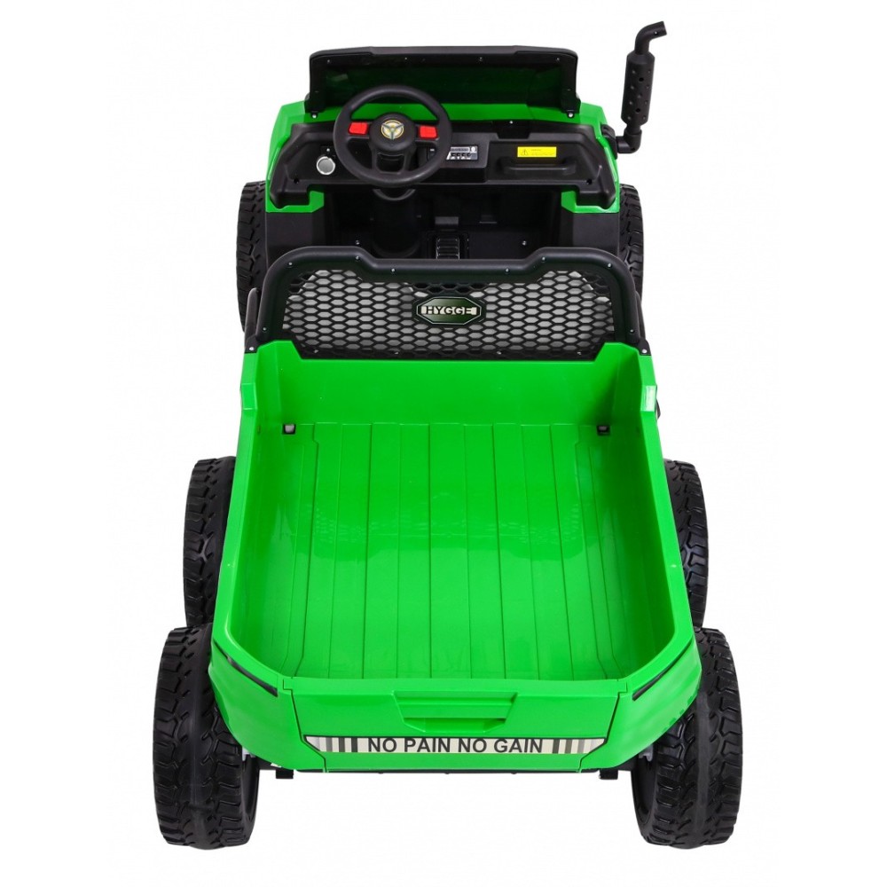 JOKO Elektrické autíčko 4x4 Farmer Truck s Vyklápacou vlečkou, DVOJMIESTNE kožené sedadlo, penové kolesá, 6 kolesové, nosnosť 60