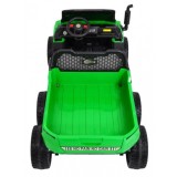 JOKO Elektrické autíčko 4x4 Farmer Truck s Vyklápacou vlečkou, DVOJMIESTNE kožené sedadlo, penové kolesá, 6 kolesové, nosnosť 60