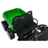 JOKO Elektrické autíčko 4x4 Farmer Truck s Vyklápacou vlečkou, DVOJMIESTNE kožené sedadlo, penové kolesá, 6 kolesové, nosnosť 60