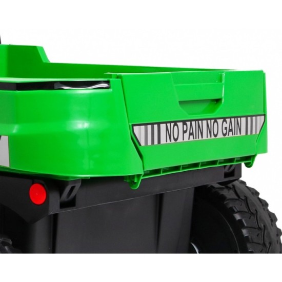 JOKO Elektrické autíčko 4x4 Farmer Truck s Vyklápacou vlečkou, DVOJMIESTNE kožené sedadlo, penové kolesá, 6 kolesové, nosnosť 60