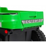 JOKO Elektrické autíčko 4x4 Farmer Truck s Vyklápacou vlečkou, DVOJMIESTNE kožené sedadlo, penové kolesá, 6 kolesové, nosnosť 60