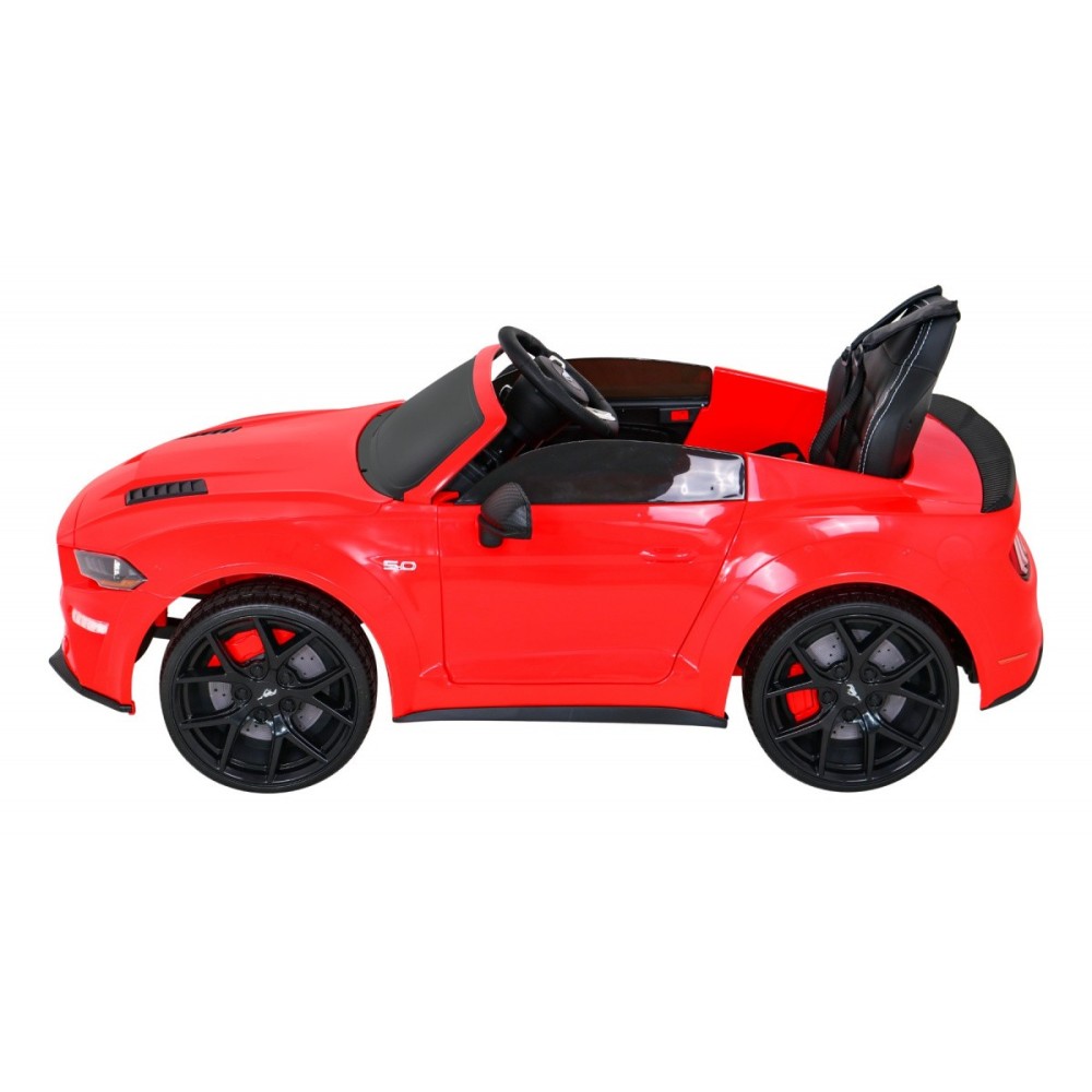 JOKO Elektrické Autíčko Ford Mustang GT, penové kolesá, kožené sedadlo, červené