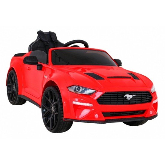 JOKO Elektrické Autíčko Ford Mustang GT, penové kolesá, kožené sedadlo, červené