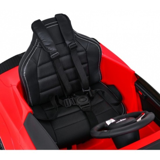 JOKO Elektrické Autíčko Ford Mustang GT, penové kolesá, kožené sedadlo, červené