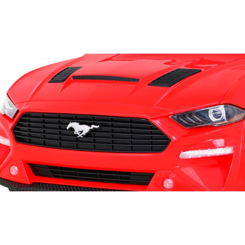 JOKO Elektrické Autíčko Ford Mustang GT, penové kolesá, kožené sedadlo, červené