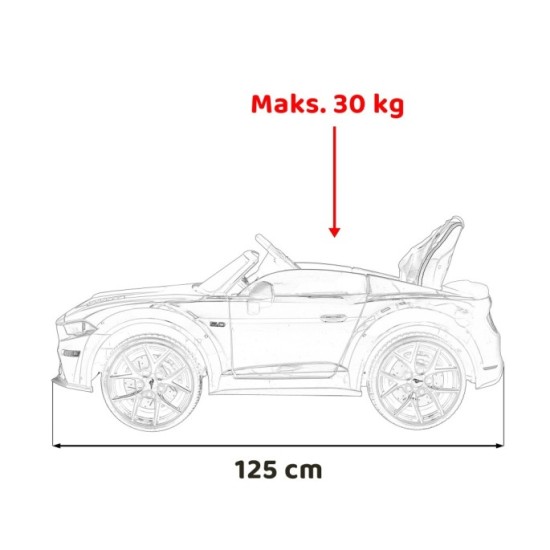 JOKO Elektrické Autíčko Ford Mustang GT, penové kolesá, kožené sedadlo, červené
