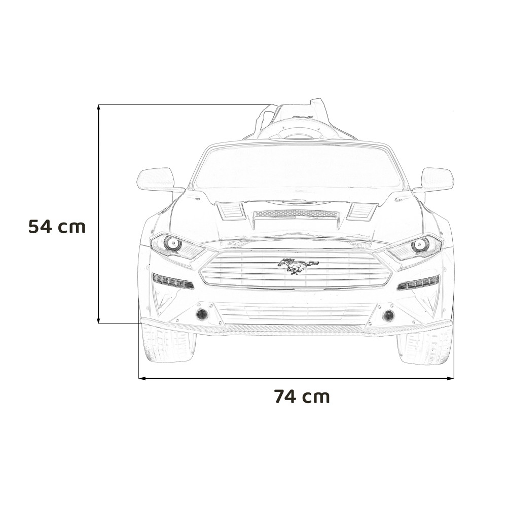 JOKO Elektrické Autíčko Ford Mustang GT, penové kolesá, kožené sedadlo, červené
