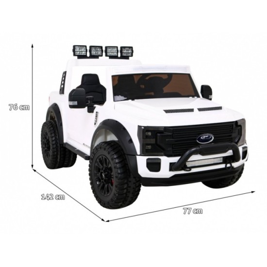 JOKO Elektrické autíčko FORD Super Duty s dymom, dvojité zadné kolesá, nosnosť 60kg, extra Led svetlá, penové kolesá, kožené sed