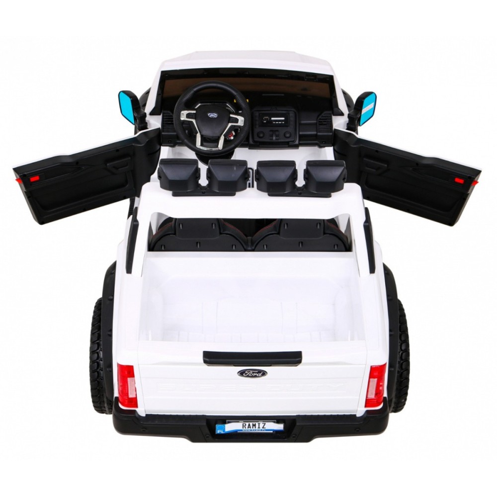 JOKO Elektrické autíčko FORD Super Duty s dymom, dvojité zadné kolesá, nosnosť 60kg, extra Led svetlá, penové kolesá, kožené sed