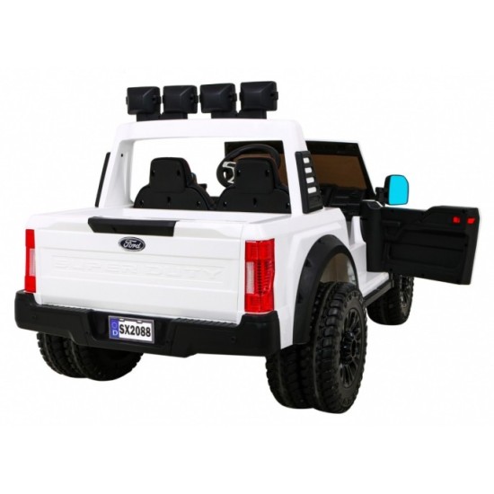 JOKO Elektrické autíčko FORD Super Duty s dymom, dvojité zadné kolesá, nosnosť 60kg, extra Led svetlá, penové kolesá, kožené sed