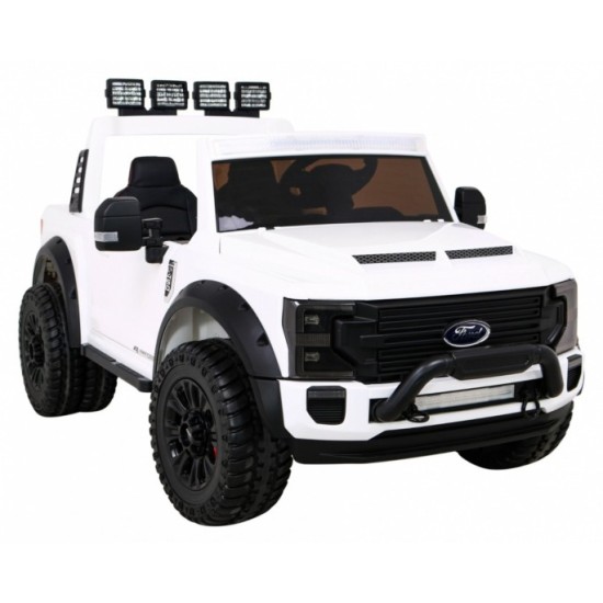 JOKO Elektrické autíčko FORD Super Duty s dymom, dvojité zadné kolesá, nosnosť 60kg, extra Led svetlá, penové kolesá, kožené sed