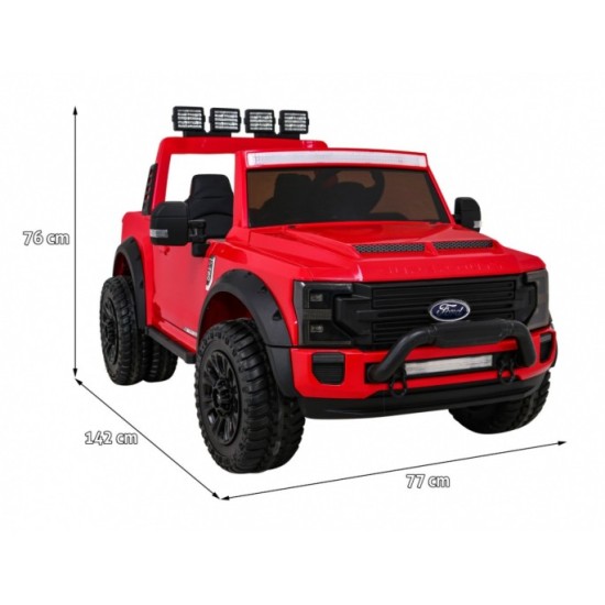 JOKO Elektrické autíčko FORD Super Duty s dymom, dvojité zadné kolesá, nosnosť 60kg, extra Led svetlá, penové kolesá, kožené sed