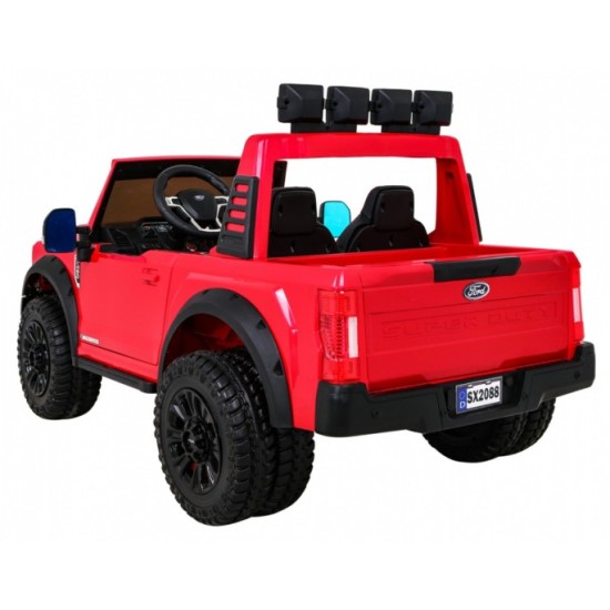 JOKO Elektrické autíčko FORD Super Duty s dymom, dvojité zadné kolesá, nosnosť 60kg, extra Led svetlá, penové kolesá, kožené sed