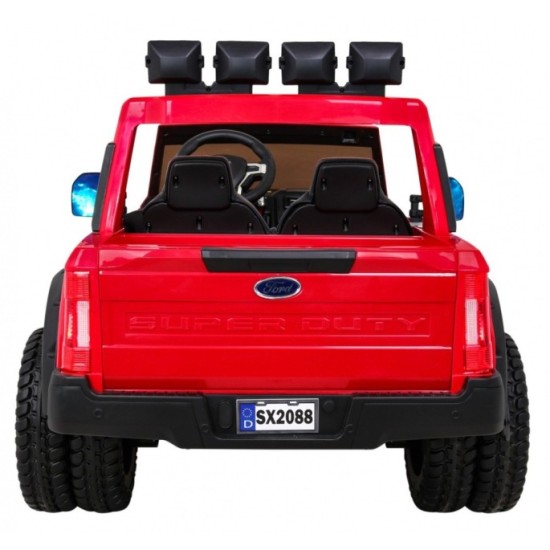 JOKO Elektrické autíčko FORD Super Duty s dymom, dvojité zadné kolesá, nosnosť 60kg, extra Led svetlá, penové kolesá, kožené sed