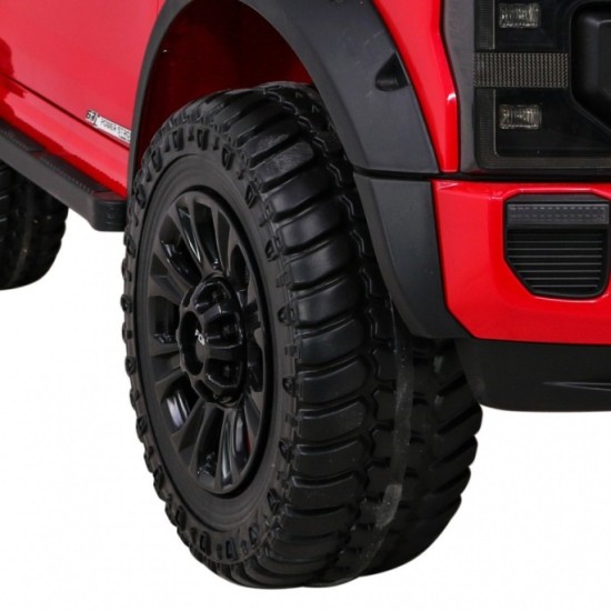 JOKO Elektrické autíčko FORD Super Duty s dymom, dvojité zadné kolesá, nosnosť 60kg, extra Led svetlá, penové kolesá, kožené sed